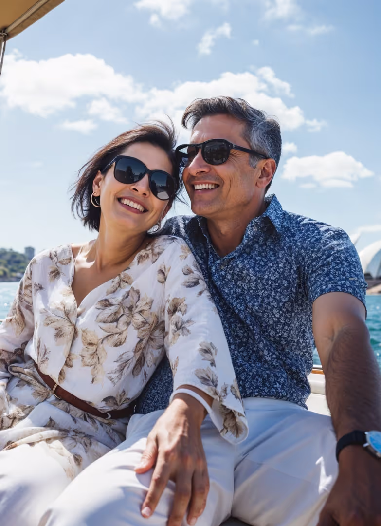 couple on yacht